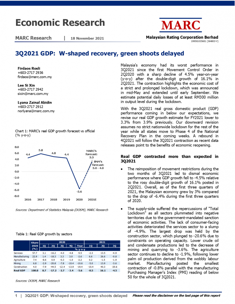 20211118 3Q2021 GDP W-shaped recovery green shoots delayed page 1